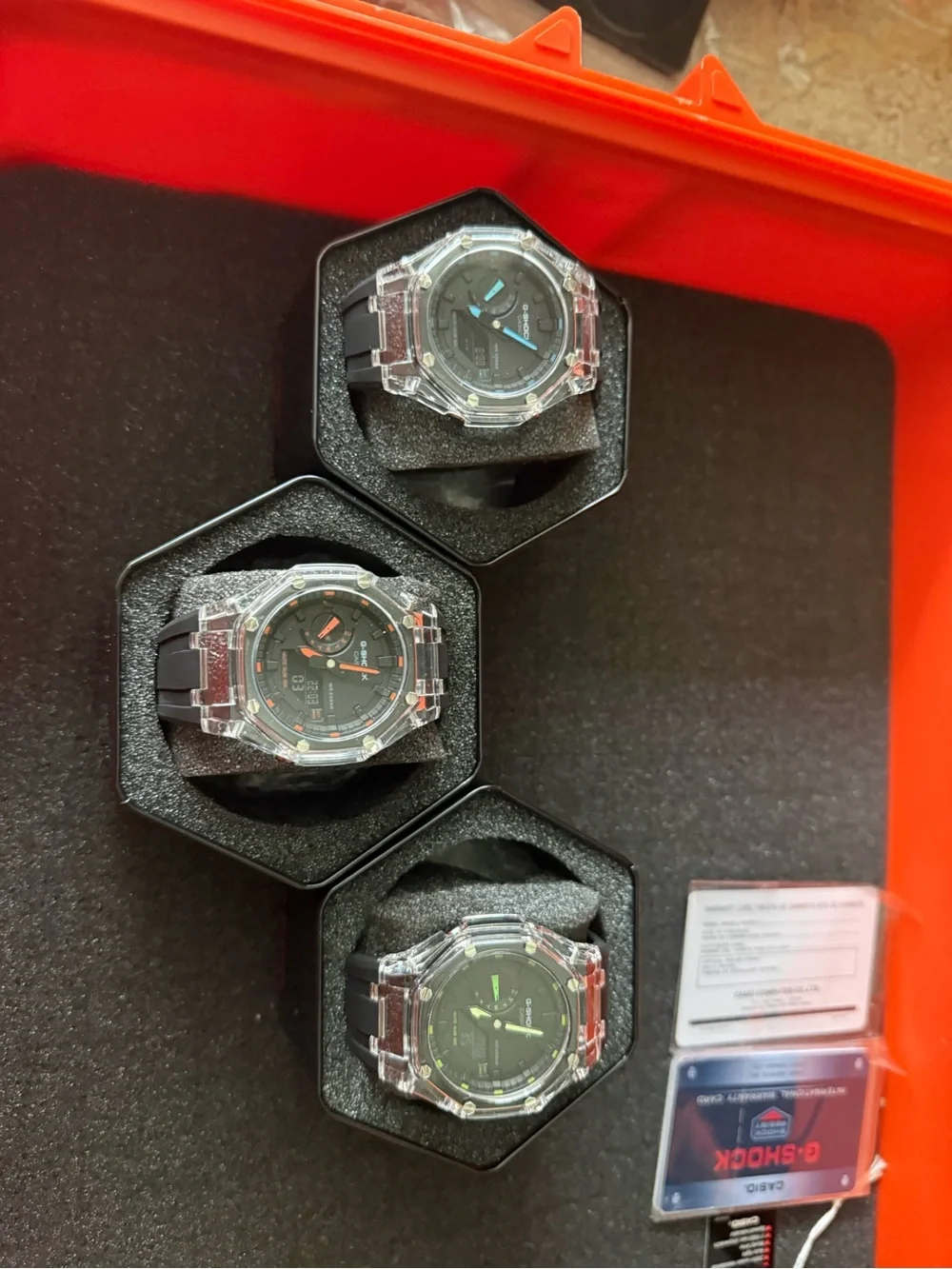 Casio G Shock Ap mods Clear Case Black Strap Men's lot -3
